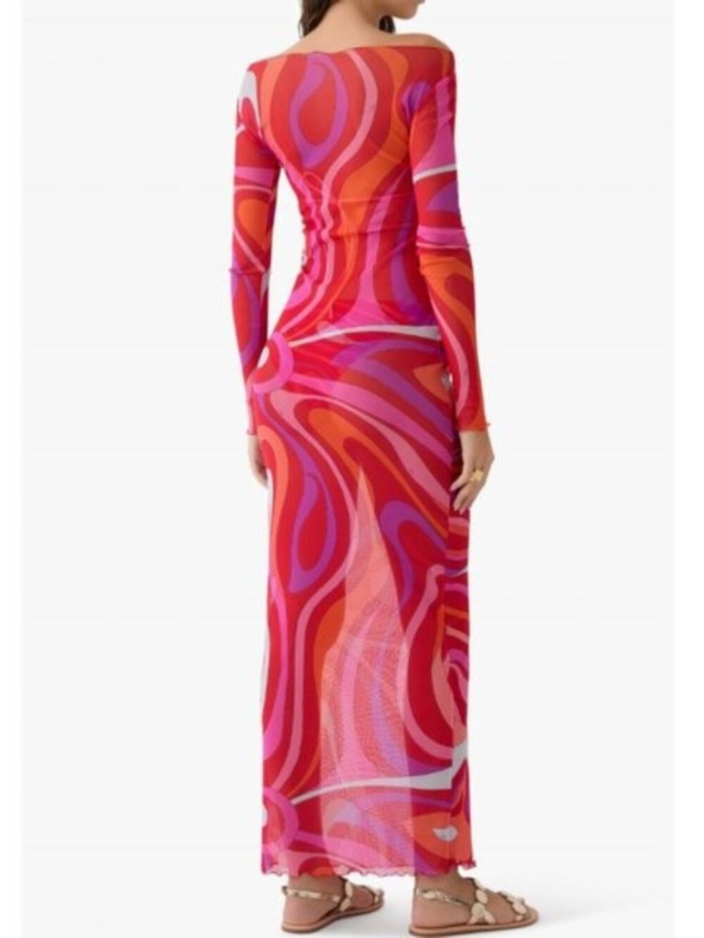 NWOT ！Pucci Marmo semi-sheer maxi dress - Picture 3 of 9